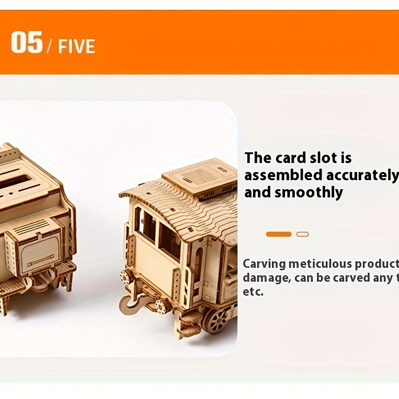 Locomotive en Bois 282 Pièces – Kit Créatif DIY