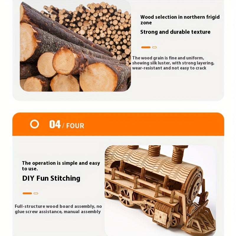 Locomotive en Bois 282 Pièces – Kit Créatif DIY