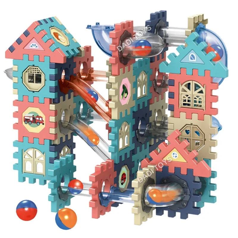 Jeu de Construction Pipeline en Plastique – Circuit à Billes et Blocs Rolling