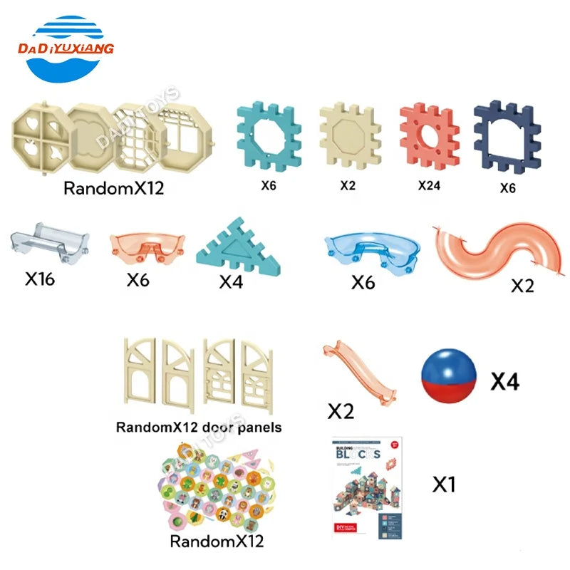 Jeu de Construction Pipeline en Plastique – Circuit à Billes et Blocs Rolling