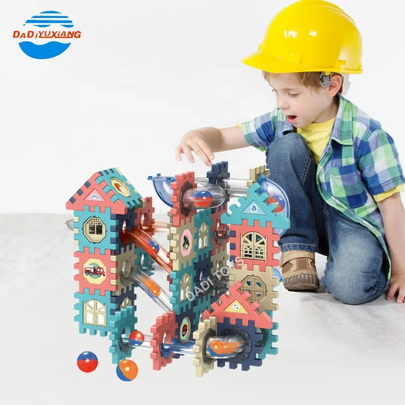 Jeu de Construction Pipeline en Plastique – Circuit à Billes et Blocs Rolling