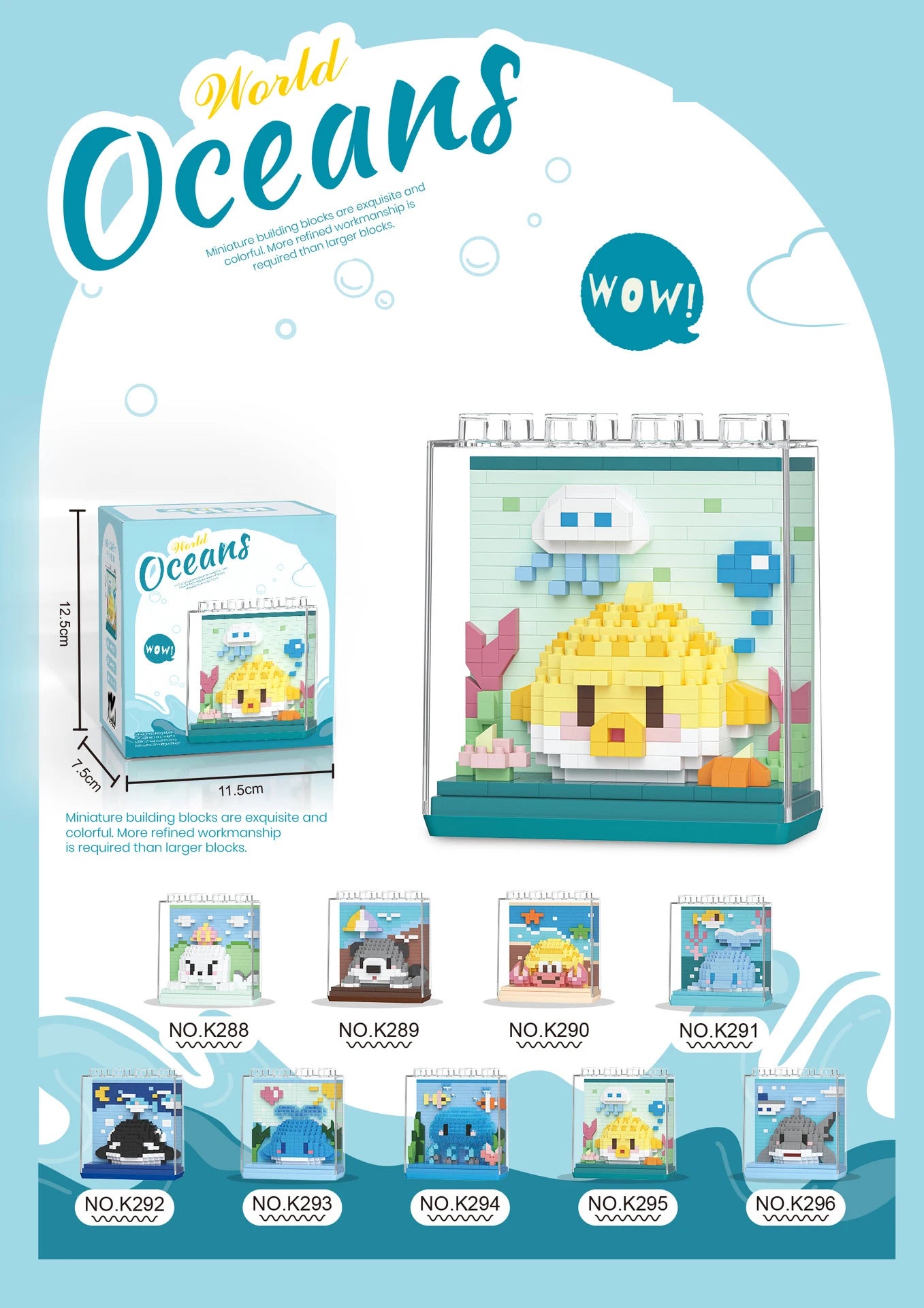 Animals Fish Bricks Construction Set for Adults Ocean Small Particle Assembled Diamond Building Blocks for Children 6 Years Gift