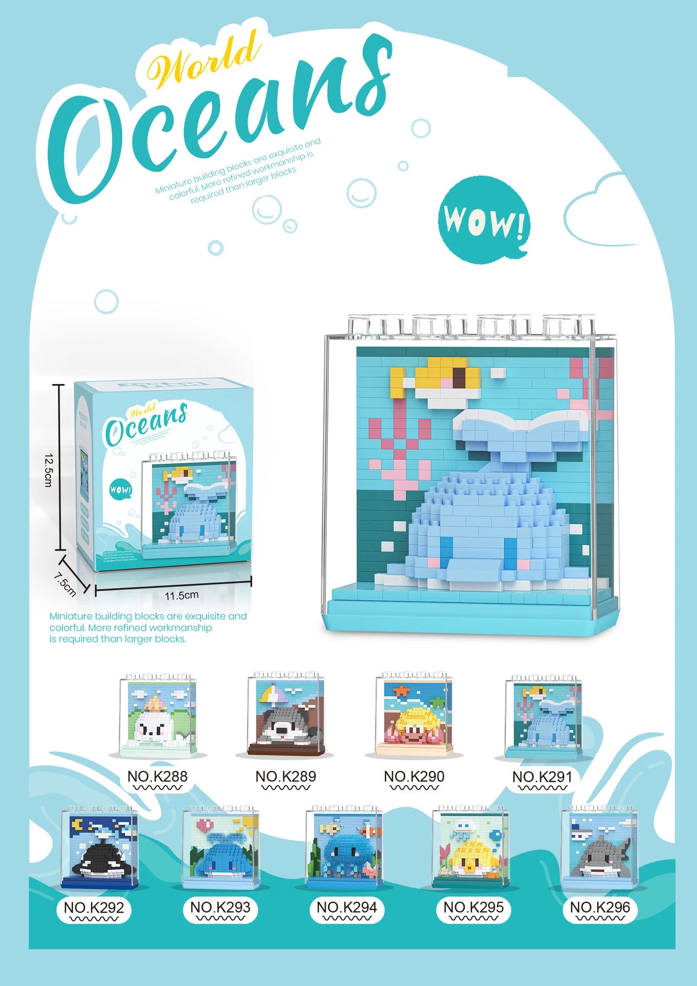 Animals Fish Bricks Construction Set for Adults Ocean Small Particle Assembled Diamond Building Blocks for Children 6 Years Gift