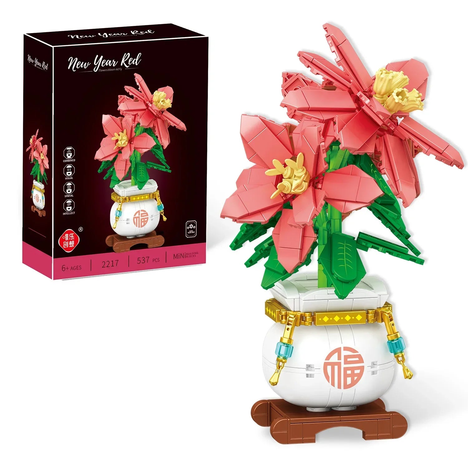 Bricolage créatif décoration - blocs de construction fleurs artificielles