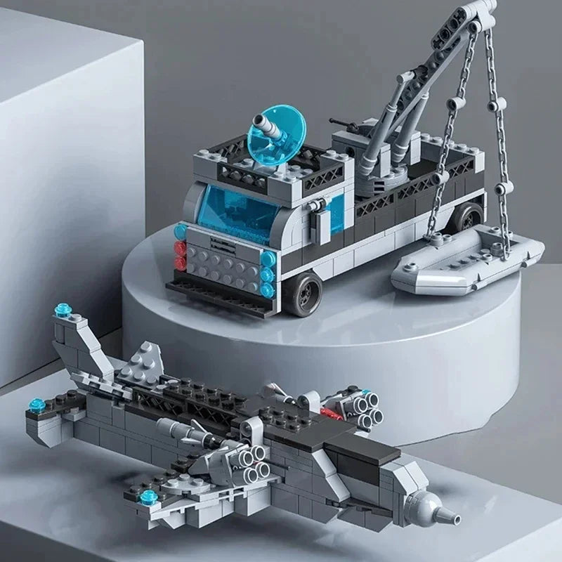 Ensemble 6 en 1 de Bâtiments Militaires et Marins – Navire, Bateau de Guerre et Avion