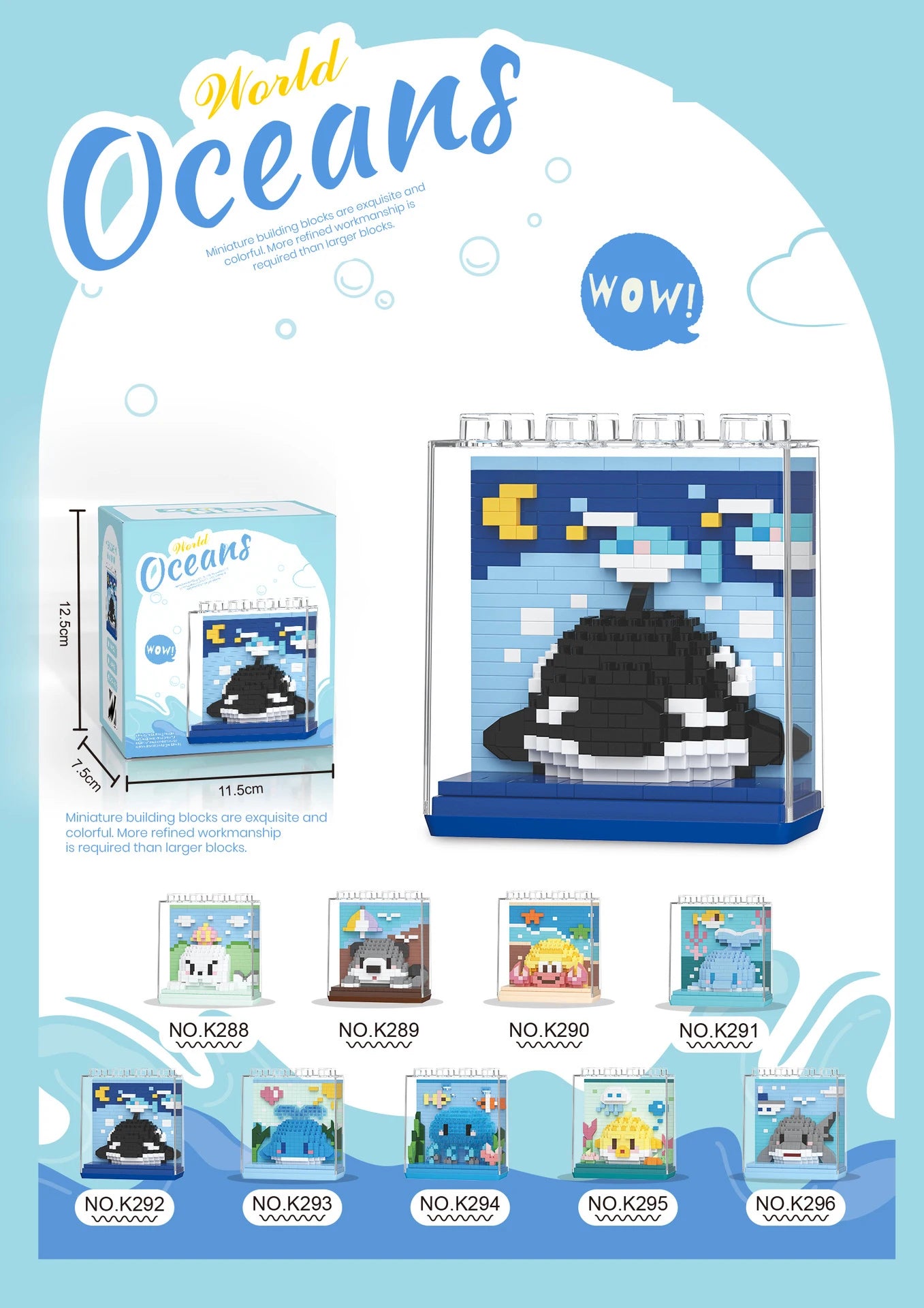 Animals Fish Bricks Construction Set for Adults Ocean Small Particle Assembled Diamond Building Blocks for Children 6 Years Gift