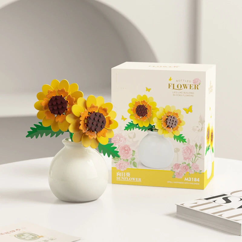 Bouquet de fleurs Micro particules blocs de construction - Fleurs Mini briques