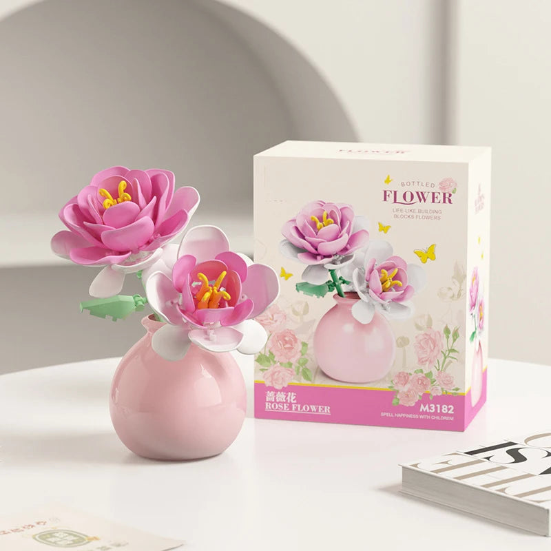 Bouquet de fleurs Micro particules blocs de construction - Fleurs Mini briques