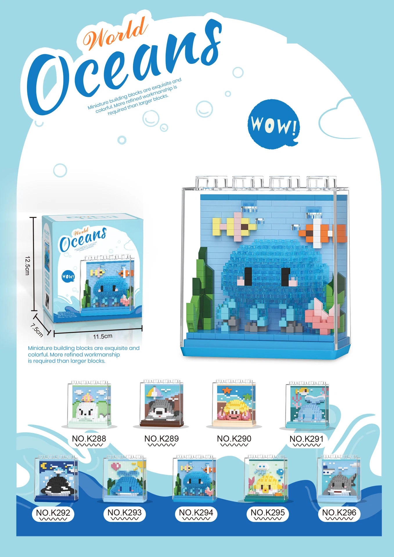 Animals Fish Bricks Construction Set for Adults Ocean Small Particle Assembled Diamond Building Blocks for Children 6 Years Gift