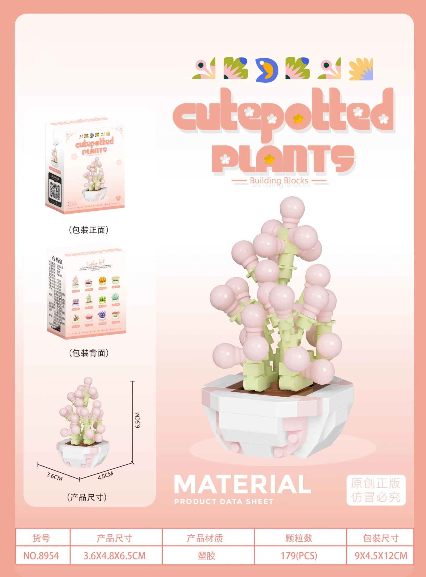 Bouquet de fleurs Micro particules blocs de construction - Fleurs Mini briques