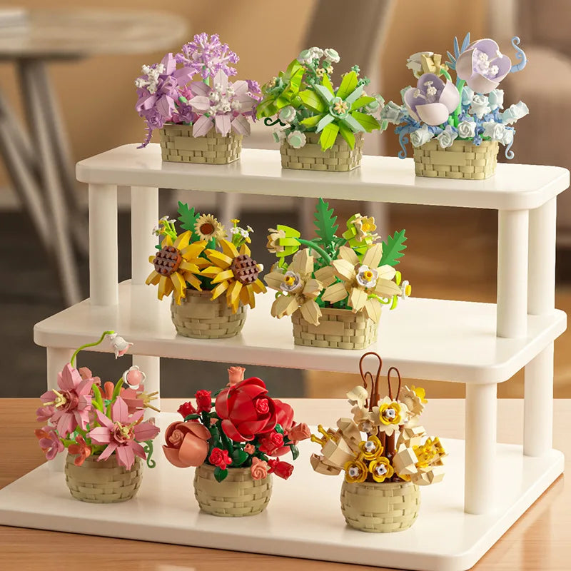 Bouquet de fleurs Micro particules blocs de construction - Fleurs Mini briques