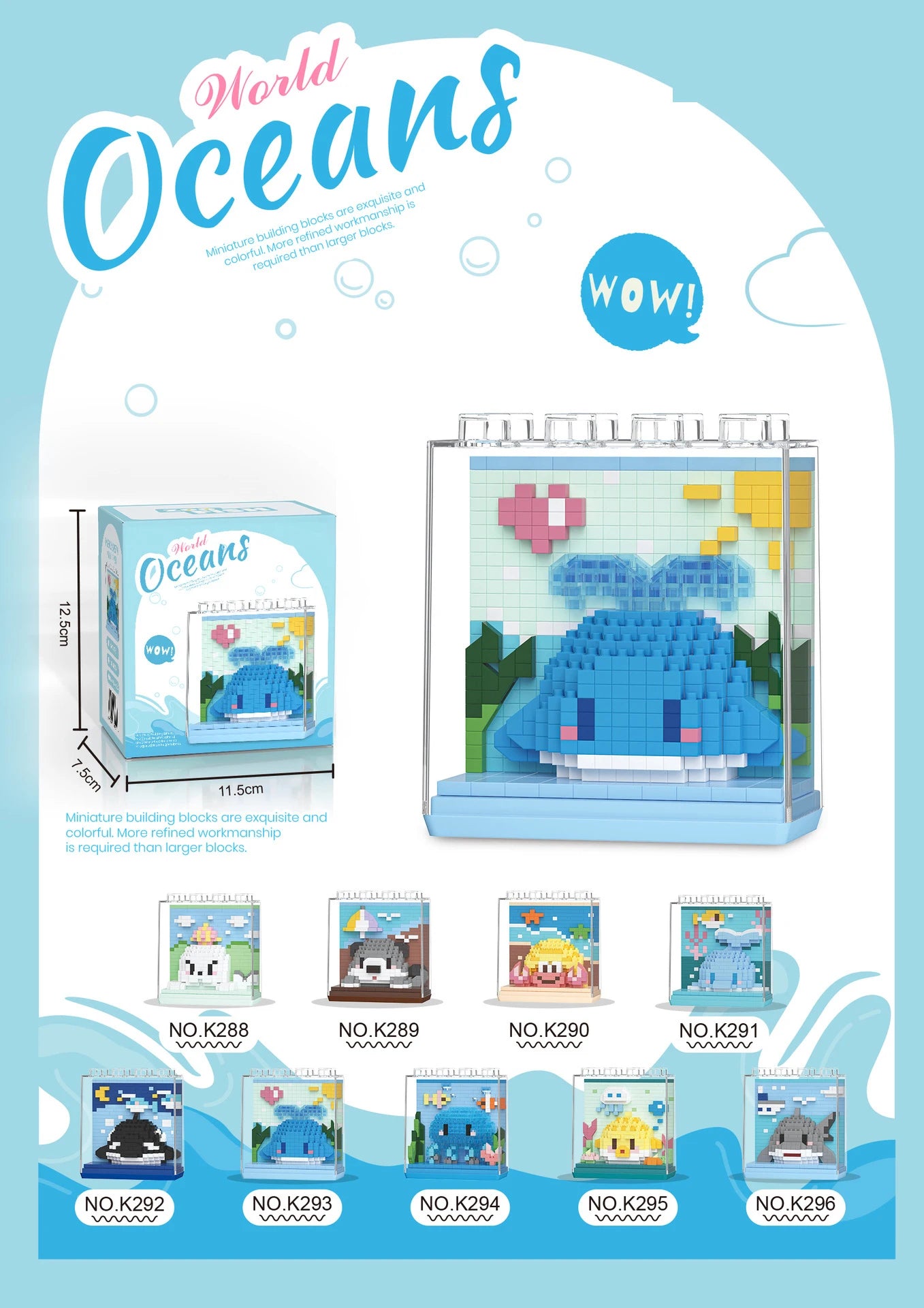 Animals Fish Bricks Construction Set for Adults Ocean Small Particle Assembled Diamond Building Blocks for Children 6 Years Gift