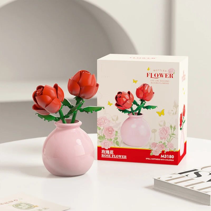 Bouquet de fleurs Micro particules blocs de construction - Fleurs Mini briques